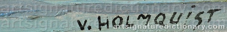Signature by Verner HOLMQUIST