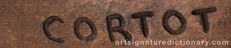 Authentic signature by Jean-Pierre CORTOT on Sculpture artwork