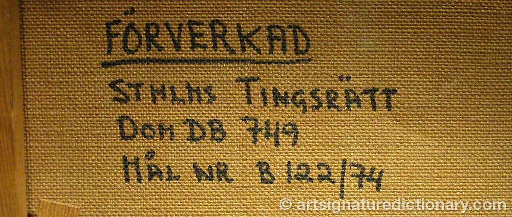 Close-up details showing Gideon BÖRJE signature forgery characteristics