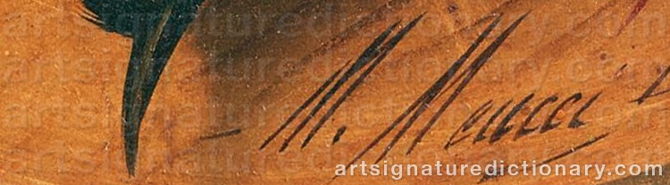 Authentic signature by Michelangelo MEUCCI on artwork