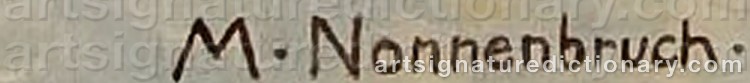 Authentic signature by Max NONNENBRUCH on  artwork