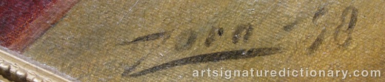 Forged signature of Anders ZORN