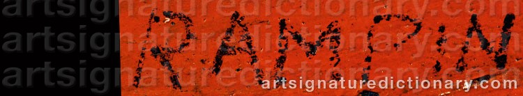 Authentic signature by Saverio RAMPIN on  artwork