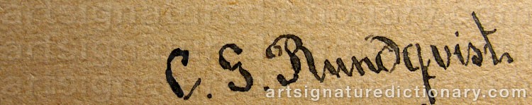 Authentic signature by C.g. RUNDQVIST on artwork