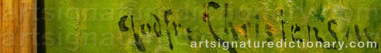 Authentic signature by Godfred CHRISTENSEN on artwork