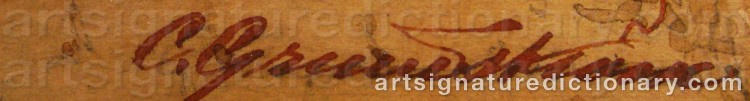 Authentic signature by Claes Axel Amos GRUNDSTRÖM on  artwork