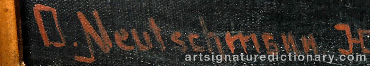 Authentic signature by Otto NEUTSCHMANN on  artwork