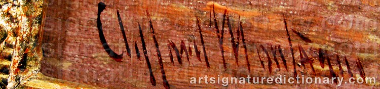 Authentic signature by Clifford MONTAGUE on artwork