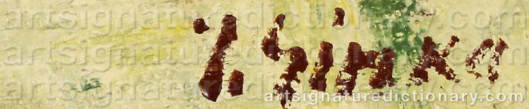 Authentic signature by Imants SINKA on Painting/Watercolour artwork