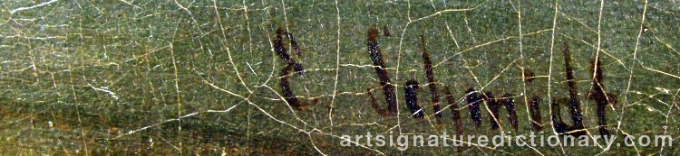 Authentic signature by Eduard SCHMIDT on  artwork