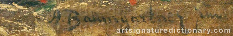 Authentic signature by Adolf  Jr. BAUMGARTNER on Painting/Watercolour artwork