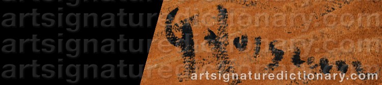 Authentic signature by Gustave LOISEAU on  artwork