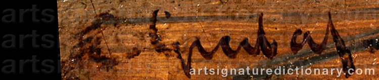Authentic signature by Carlo GRUBACS on  artwork