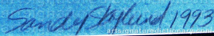 Authentic signature by Sandy SKOGLUND on artwork