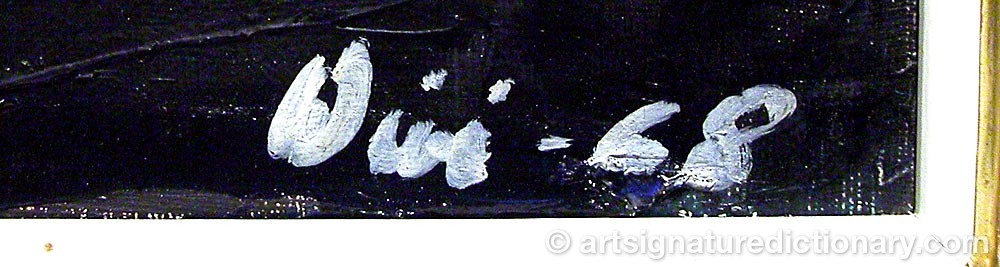 Authentic signature by Wiwi RÖNNBÄCK on  artwork