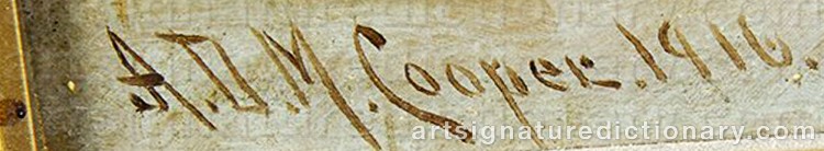 Authentic signature by Astley David Middleton ‘A.d.m.’ COPPER on Painting/Watercolour artwork