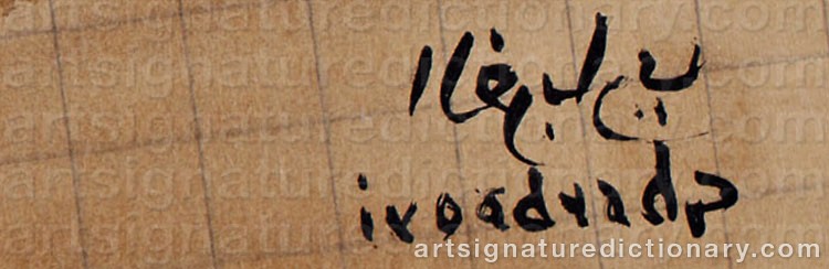 Authentic signature by Jilali GHARBAOUI on artwork