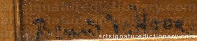 Authentic signature by Bernard De HOOG on artwork