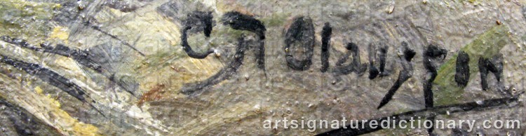 Authentic signature by Carl August OLAUSSON on artwork