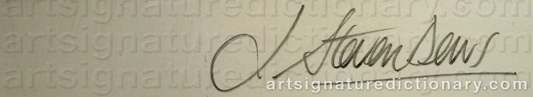 Authentic signature by John Steven DEWS on  artwork