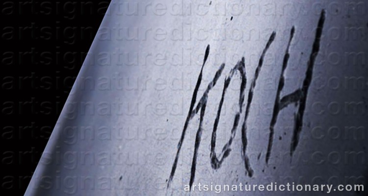 Authentic signature by Gerard KOCH on Sculpture artwork