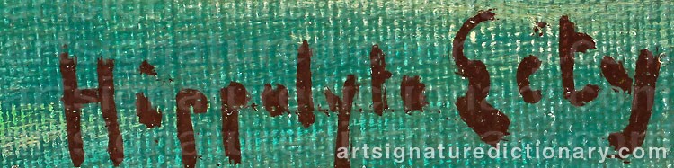 Authentic signature by Hippolyte LETY on  artwork