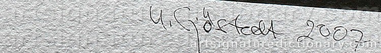 Authentic signature by Ulf SJÖSTEDT on  artwork