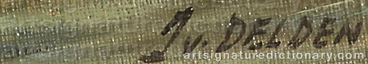 Authentic signature by J. Van DELDEN on  artwork