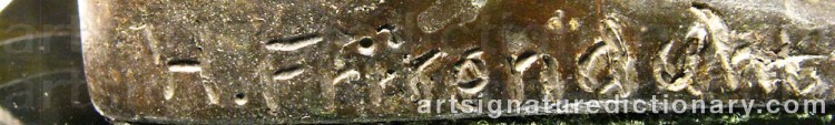Authentic signature by Halvar FRISENDAHL on Sculpture artwork