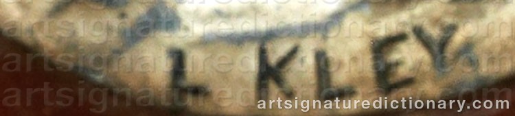 Authentic signature by Louis KLEY on  artwork