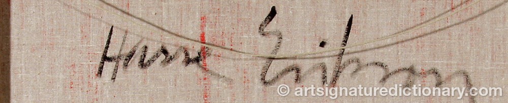 Authentic signature by Hasse ERIKSSON on  artwork