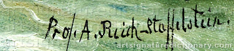 Authentic signature by Alexander REICH-STAFFELSTEIN on  artwork