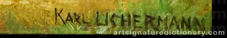 Authentic signature by Karl UCHERMANN on  artwork