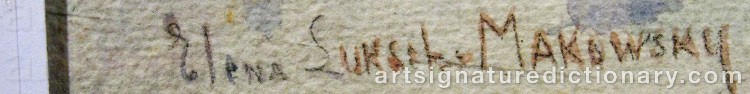 Authentic signature by Elena MAKOVSKAYA-LUKSCH on  artwork
