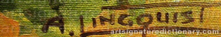 Authentic signature by Arthur LINGQUIST on  artwork