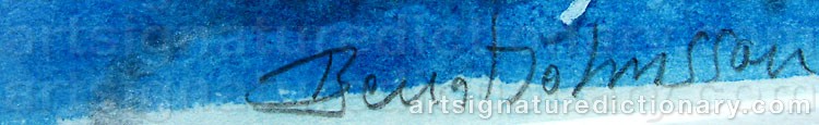 Authentic signature by Bengt JOHNSSON on  artwork