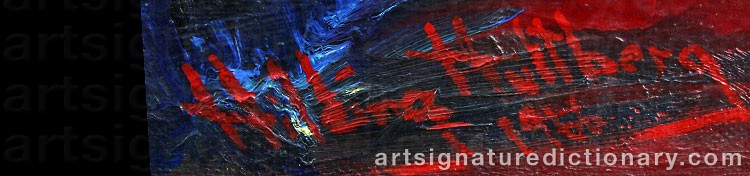 Authentic signature by Hilding HULTBERG on  artwork