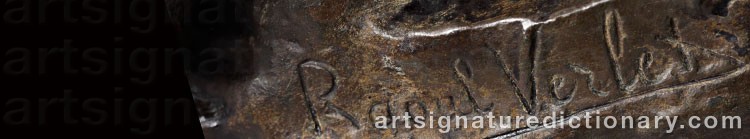 Authentic signature by Raoul Charles VERLET on  artwork