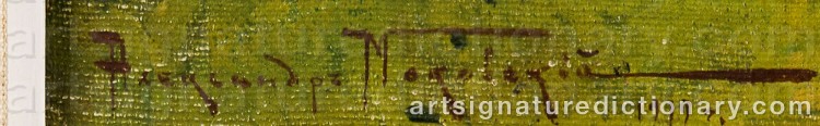 Authentic signature by Aleksandr Vladimirovic MAKOVSKIJ on Painting/Watercolour artwork
