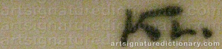 Authentic signature by Karl LINDSTRÖM on  artwork
