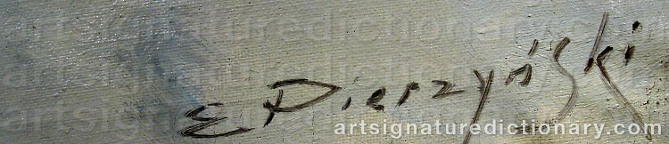 Authentic signature by Edward PIERZYNSKI on Painting/Watercolour artwork