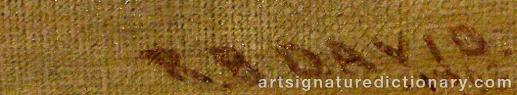 Authentic signature by Richard B DAVID on  artwork