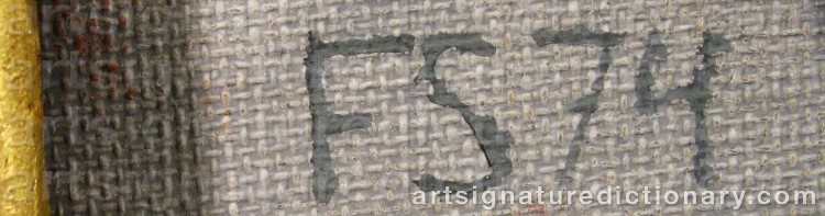Authentic signature by Fred SALMSON on artwork