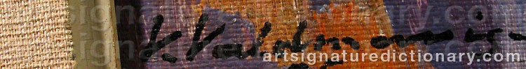 Authentic signature by Vilis VALDMANIS on  artwork