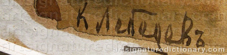Signature by Klavdi Vasilivich LEBEDEV