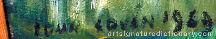 Authentic signature by Art School IDUN LOVÉN on Painting/Watercolour artwork