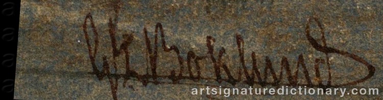 Authentic signature by Gottfried Leonard BOKLUND on Painting/Watercolour artwork