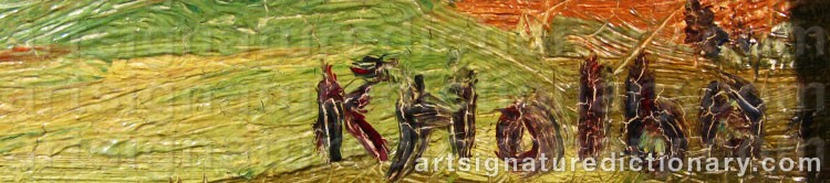 Authentic signature by Kristen HOLBØ on  artwork