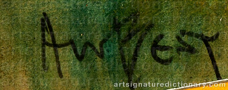 Authentic signature by Arthur William BEST on Painting/Watercolour artwork