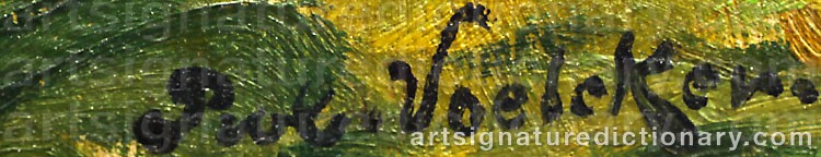 Authentic signature by Robert VÖLCKER on  artwork